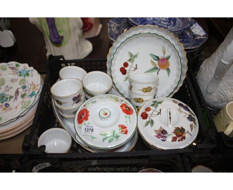 A quantity of Royal Worcester 'Evesham' tableware including ten ramekins, vegetable dish and two flan dishes together with an