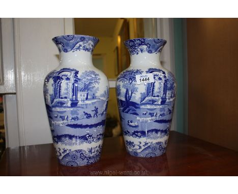 A large pair of Spode Italian Vases.  11'' high