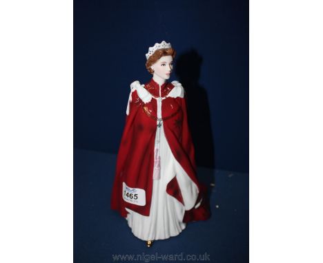 A Royal Worcester figure of Her Majesty the Queen's 80th Birthday, 2006, boxed, 9 3/4'' tall.