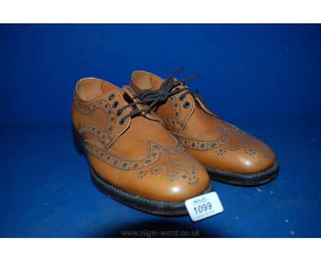 A pair of nearly new light brown leather Loake brogue Shoes. Size 9 