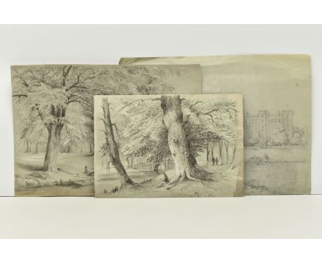 THREE UNSIGNED 19TH CENTURY VIEWS OF CAMBRIDGE, the first depicting Kings College Cambridge viewed from across the River Cam,