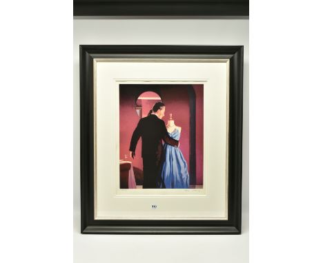 JACK VETTRIANO (SCOTTISH 1951) 'ALTAR OF MEMORY', a signed limited edition print on paper depicting a male figure with a mann