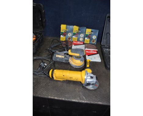 A DeWALT DWE4206 ANGLE GRINDER and a DeWalt DWE 6423 orbital sander with spare discs and sheets (both PAT pass and working) (