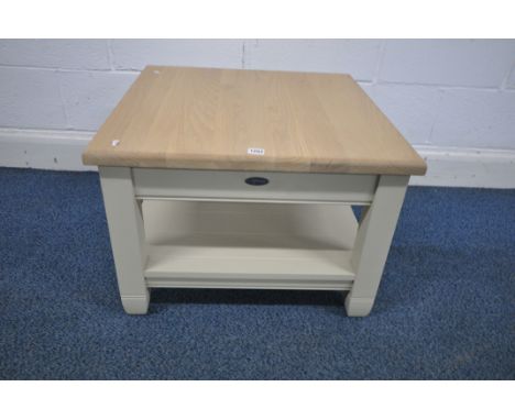 A NEPTUNE CHICHESTER PARTIALLY PAINTED LAMP TABLE, 66cm squared x height 46cm (condition report: general signs of wear)