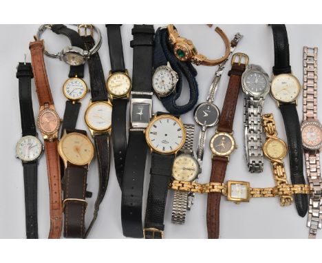 A BAG OF ASSORTED WRISTWATCHES, mainly womens watches, names to include 'Reflex, Sekonda, Lorus, Citizen, Next, Seksy' a gent