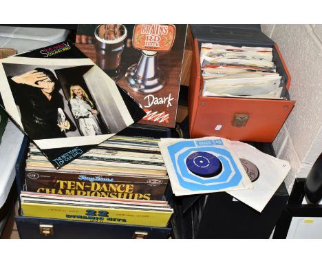 TWO CASES OF LP AND SINGLE 45RPM RECORDS, approximately seventy LPs from the 1970's and 1980's to include artists, Joan Armat