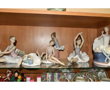 A GROUP OF SEVEN LARGE NAO BALLERINAS, comprising  1208 Pert Ballerina, 0378 Tribute to a ballerina, 1179 Sitting ballerina, 