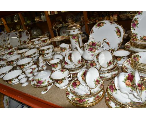 A LARGE QUANTITY OF ROYAL ALBERT DINNER, TEA AND GIFT WARES, one hundred and fifty one pieces, comprising a teapot and stand,