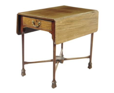 An early George III mahogany Pembroke table, with a frieze drawer above channelled square tapering legs, united by an 'X' str