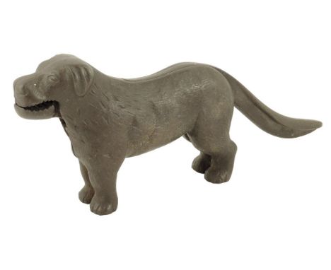 A cast iron novelty nutcracker in the form of a dog,  stamped 'PATENT NO. 273480',  late 19th / early 20th century, 12.3cm hi