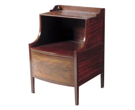 An early 19th century mahogany Lancashire commode, with a converted base, 75.7cm high, 51cm wide, 50cm deep.