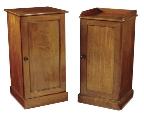 A Victorian mahogany beside cupboard by Gillows, with a panelled door enclosing a shelf, stamped 'GILLOWS LANCASTER', 80.5cm 