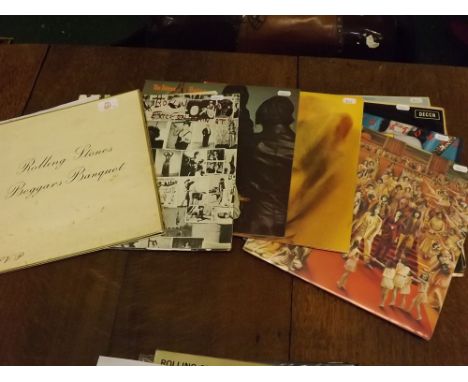 Ten LPs by The Rolling Stones, to include Exile on Main St COC69100; Beggars Banquet KK4955; No Stone Unturned SKL5173; Goats