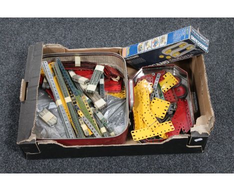 A box of a quantity of vintage Meccano 