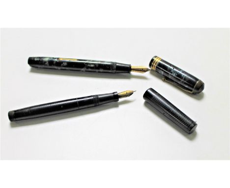 Two vintage fountain pens with 14ct gold nibs 