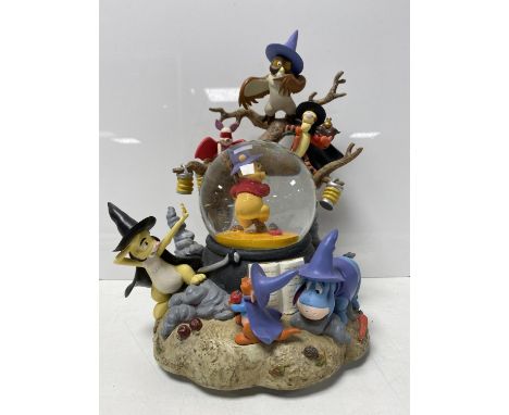 A Disney Winnie the Pooh &amp; Friends musical light up revolving snow globe in original box 