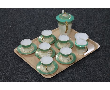 A tray of fifteen piece Aynsley china tea service CONDITION REPORT: One teacup with hairline crack to base. Two saucers with 