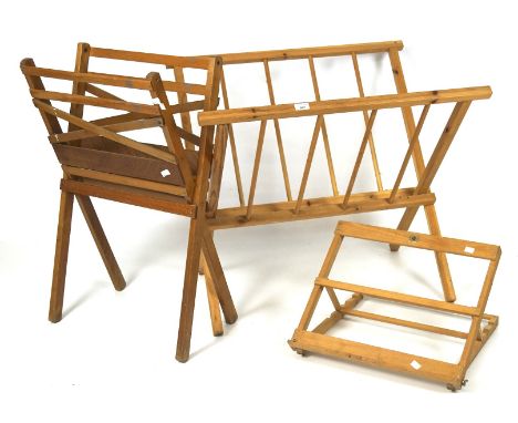 A selection of folding wooden artists related wares, including a large print rack, 91cm high Condition Report: Would benefit 