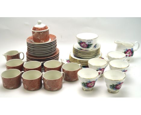 A Villeroy &amp; Boch part tea service and a Duchess part tea service, the Villeroy set includes cups and saucers, plates, a 