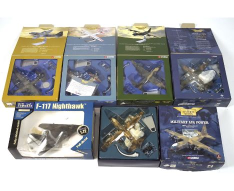 Five Corgi Aviation Archive models, all 1:44 scale and models of various Hercules, in the original boxes, opened, together wi