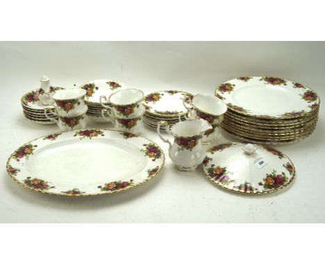 A Royal Albert Old Country Rose part tea and dinner service, to include tea cups, saucers, dinner plates and more