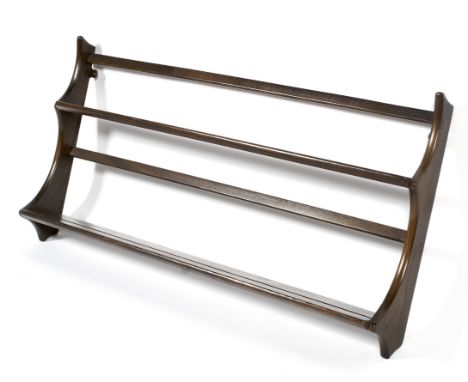 An Ercol hanging plate rack, 96cm wide.
