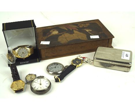 Collection of wristwatches and pocket watches, to include an open faced silver cased pocket watch, hallmarked Birmingham 1900