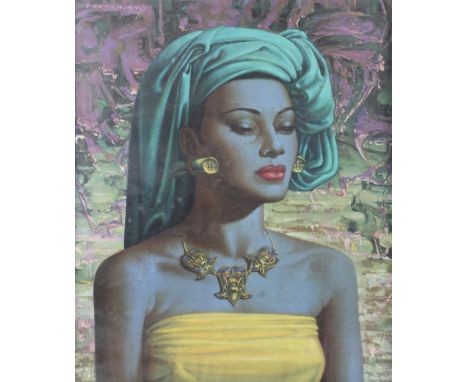 A Vladimir Tretchikoff (1913-2006) mid-century print, featuring a Balinese girl, 64cm x 54cm, framed and glazed Condition Rep