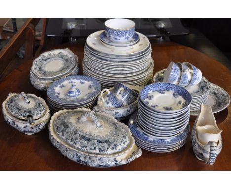 A Keeling & Co. late 19th century 'Chester' pattern, part dinner service including tureens, together with a Royal Worcester p