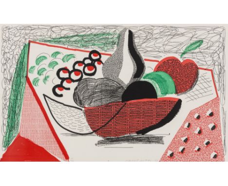 δ David Hockney (b.1937)Apples, Pears & Grapes, May 1986 (M.C.A. Tokyo 291)Homemade print in colours executed on an office co