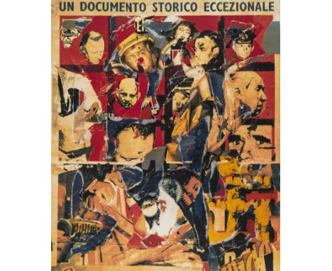 δ Mimmo Rotella (1918-2006)Un Documento Storico EccezionaleSilkscreen with collage printed in colours, 1990, signed and numbe