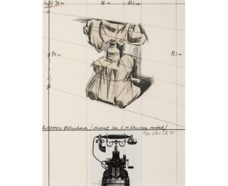 δ Christo (b.1935)Wrapped Telephone, Project for L. M. Ericsson Model (Schellmann 119)Lithograph printed in colours with coll