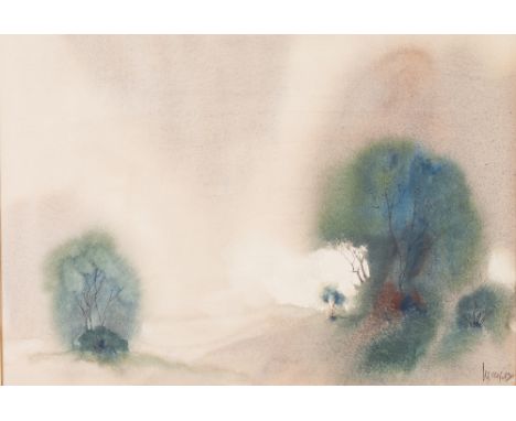 WILLIAM E MAYER F.R.S.A. WATERCOLOUR 'Distant Light' Signed lower right, inscribed and dated 1989 verso 8 1/2" x 12 1/4" v(21