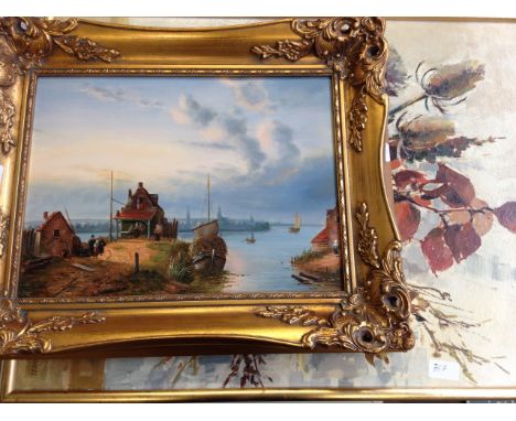 R VAN BURGH DUTCH OIL ON BOARD AND ANOTHER PAINTING. T 