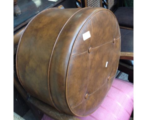 BROWN REXENE POUFFE, D49CM
