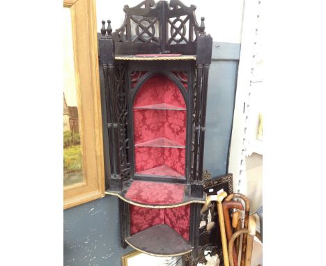 EBONISED EDWARDIAN CORNER WHANOT, H98CM     R