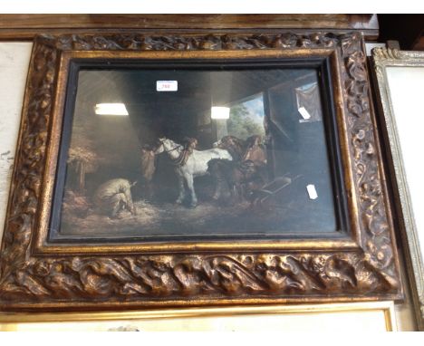 A PRINT IN EMBOSSED FRAME. T