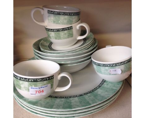 POTTERY PLATES, BOWLS AND CUPS   H4