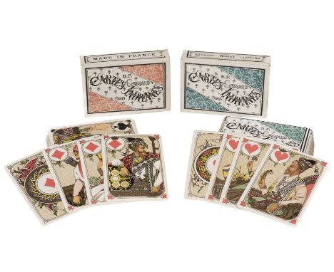 * Grimaud (B.P.). Cartes Indiennes, Paris, circa 1890, a pair of complete decks of 52 chromolithographic playing cards (Frenc