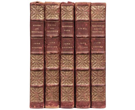 Austen (Jane). Jane Austen's Works, 5 volumes, London: Robert Riviere &amp; Son, circa 1900, half-titles, colour frontispiece