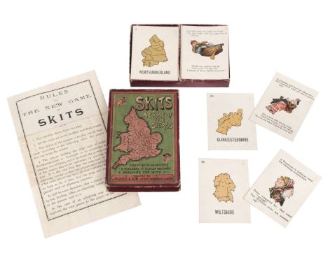 * Anthropomorphic map cards. Skits, A Game of the Shires, London: Jaques &amp; Son, circa 1894, 80 cards (complete), comprisi