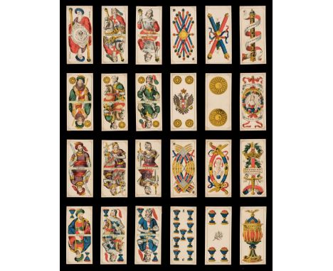 * Austrian playing cards. Venetian pattern variant, Vienna: Giusepe (ie. Josef) Glanz, circa 1865, a complete deck of 52 sten