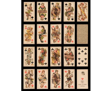 * Austrian Tarot. Tourist Tarock, Graz, Austria: Ferdinand Pittner, circa 1875, a deck of 54 chromolithographed playing cards