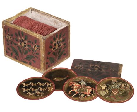 * Indian playing cards. Dashavatara Ganjifa, Rajasthan type II, possibly late 19th century, 114 (of 120, without 3-5 &amp; 8 
