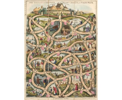 * Spooner (William, publisher). The Cottage of Content; or, Right Roads and Wrong Ways, Novr. 1st, 1848, hand-coloured lithog