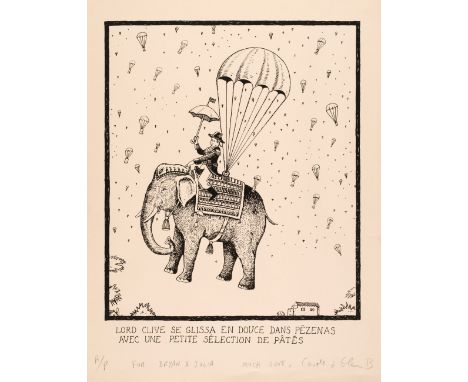 * Baxter (Glen, b.1944). ‘Lord Clive se glissa en douce dans pézenas avec une petite selection de patés’, artists proof, no d