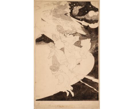 * Robinson (Charles, 1870-1937). The Street of the Moon, the shining air river, pen and ink on board, showing two children an