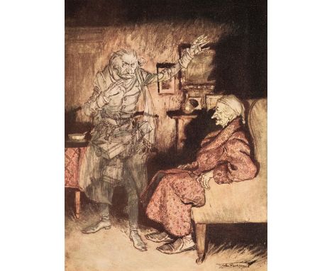 Rackham (Arthur, illustrator). Dickens (Charles). A Christmas Carol, 1st edition, London: Heinemann, 1915, colour frontispiec