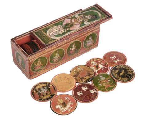 * Indian playing cards. Dashavatara Ganjifa, Cuddapah (Dekkan) type, Nossam, Andhra Pradesh, India, circa 1884, 111 (of 120, 