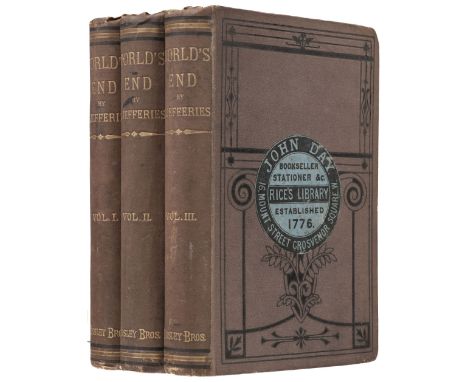 Jefferies (Richard). World's End. A Story in Three Books, 3 volumes, 1st edition, London: Tinsley Brothers, 1877, advertiseme